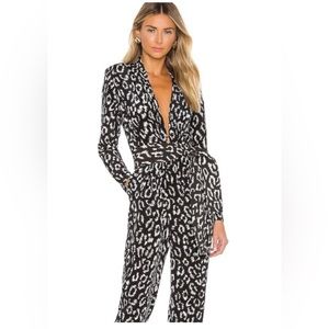 A.L.C. Kieran jumpsuit in black leopard size 6